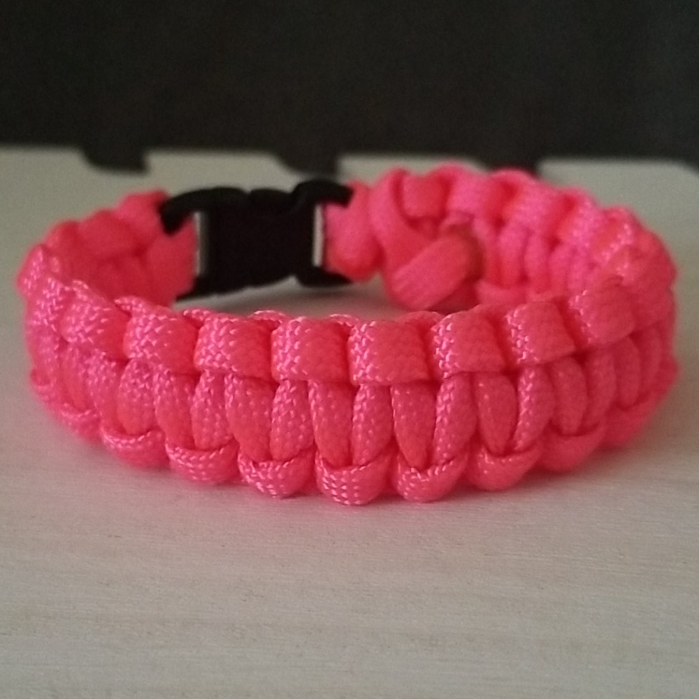 Neon Pink Paracord Bracelet - Picture 5 of 6